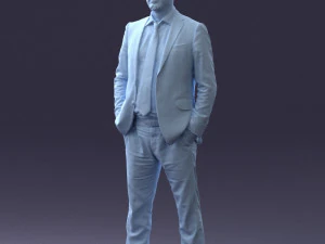 000284 Bald Man in Suit Realistic Business Character 0809 3dp 3D Print Model