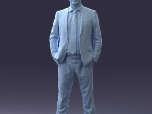 000284 Bald Man in Suit Realistic Business Character 0809 3dp 3D Print Model