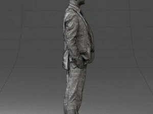 000284 Bald Man in Suit Realistic Business Character 0809 3dp 3D Print Model