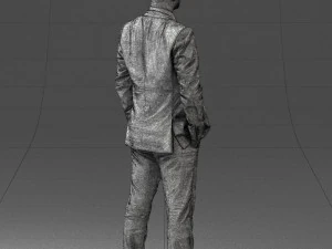 000284 Bald Man in Suit Realistic Business Character 0809 3dp 3D Print Model