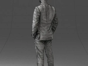000284 Bald Man in Suit Realistic Business Character 0809 3dp 3D Print Model