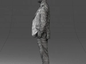 000284 Bald Man in Suit Realistic Business Character 0809 3dp 3D Print Model