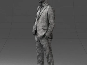 000284 Bald Man in Suit Realistic Business Character 0809 3dp 3D Print Model
