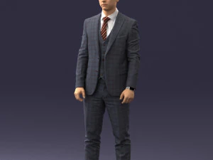 000287 Biznesmen w garniturze &ndash; profesjonalny męski charakter 0904 Model 3D