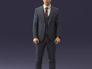 000287 Biznesmen w garniturze &ndash; profesjonalny męski charakter 0904 Model 3D