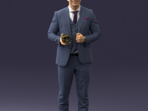 man with skull 0905 3d print ready Modèles 3D en vedette