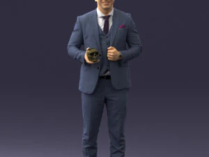 000288 Businessman with Skull Professional Male Character 0905 3dp 3D Print Model