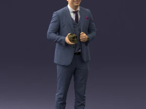 000288 Businessman with Skull Professional Male Character 0905 3dp 3D Print Model