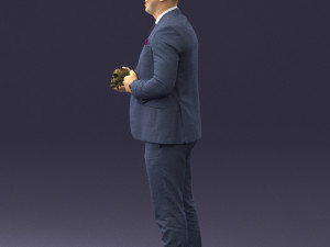 man with skull 0905 3d print ready Modèles 3D en vedette