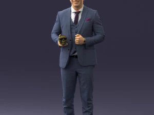 000288 Businessman with Skull Professional Male Character 0905 3dp 3D Print Model