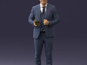 000288 Businessman with Skull Professional Male Character 0905 3dp 3D Print Model