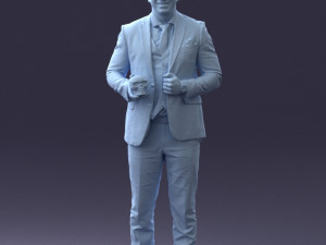 man with skull 0905 3d print ready Modèles 3D en vedette