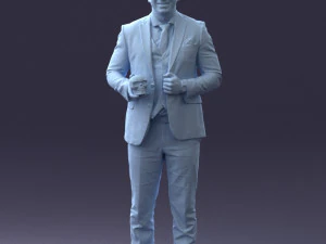 000288 Businessman with Skull Professional Male Character 0905 3dp 3D Print Model