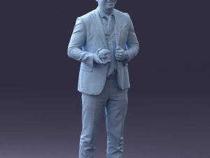 000288 Businessman with Skull Professional Male Character 0905 3dp 3D Print Model