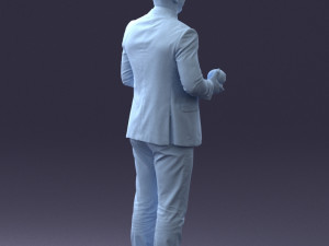 man with skull 0905 3d print ready Modèles 3D en vedette