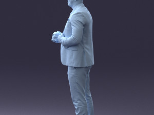 man with skull 0905 3d print ready Modèles 3D en vedette