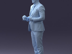 man with skull 0905 3d print ready Modèles 3D en vedette
