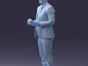 000288 Businessman with Skull Professional Male Character 0905 3dp 3D Print Model
