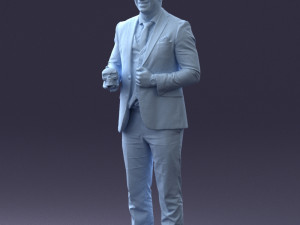 man with skull 0905 3d print ready Modèles 3D en vedette