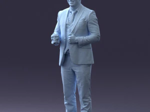 000288 Businessman with Skull Professional Male Character 0905 3dp 3D Print Model