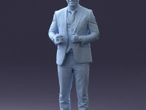 000288 Businessman with Skull Professional Male Character 0905 3dp 3D Print Model