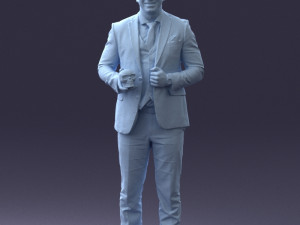 man with skull 0905 3d print ready Modèles 3D en vedette