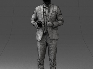 man with skull 0905 3d print ready Modèles 3D en vedette
