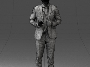 man with skull 0905 3d print ready Modèles 3D en vedette