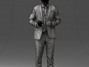 000288 Businessman with Skull Professional Male Character 0905 3dp 3D Print Model