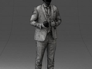 man with skull 0905 3d print ready Modèles 3D en vedette
