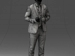 000288 Businessman with Skull Professional Male Character 0905 3dp 3D Print Model