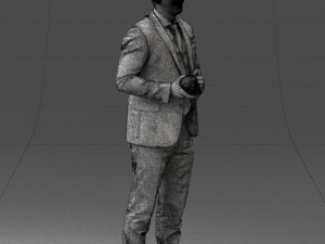man with skull 0905 3d print ready Modèles 3D en vedette