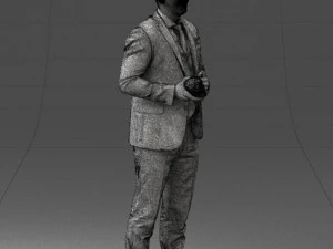 000288 Businessman with Skull Professional Male Character 0905 3dp 3D Print Model