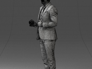 man with skull 0905 3d print ready Modèles 3D en vedette