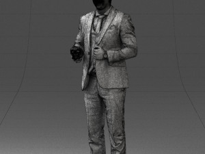 man with skull 0905 3d print ready Modèles 3D en vedette
