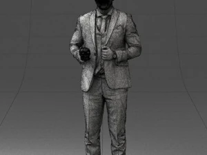 000288 Businessman with Skull Professional Male Character 0905 3dp 3D Print Model