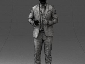 man with skull 0905 3d print ready Modèles 3D en vedette