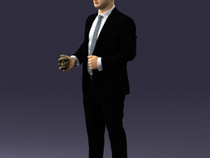 man with skull 1004 3D Model