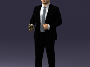 man with skull 1004 3D Model