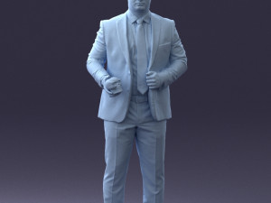 man with skull 1004 3D Model
