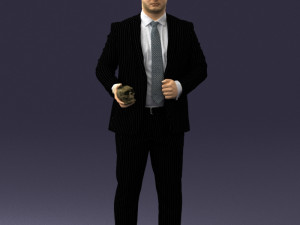 man with skull 1004 3d print ready 3D 打印模型