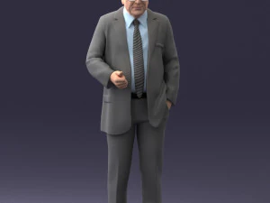 000272 Elderly Man in Suit 0617 3D Model