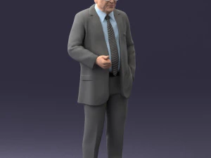 000272 Elderly Man in Suit 0617 3D Model