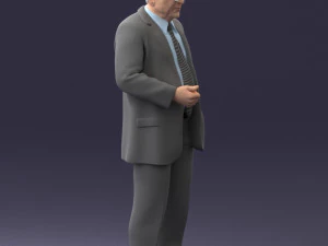 000272 Elderly Man in Suit 0617 3D Model