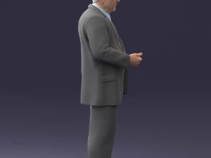 000272 Elderly Man in Suit 0617 3D Model
