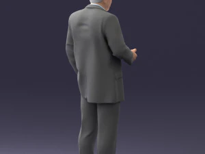 000272 Elderly Man in Suit 0617 3D Model