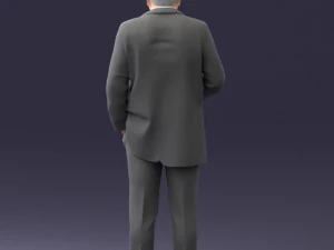 000272 Elderly Man in Suit 0617 3D Model