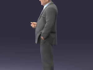 000272 Elderly Man in Suit 0617 3D Model