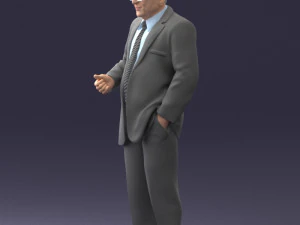 000272 Elderly Man in Suit 0617 3D Model
