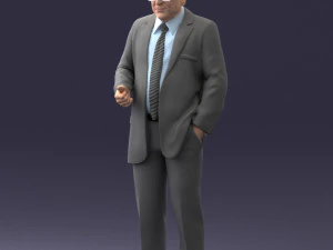000272 Elderly Man in Suit 0617 3D Model